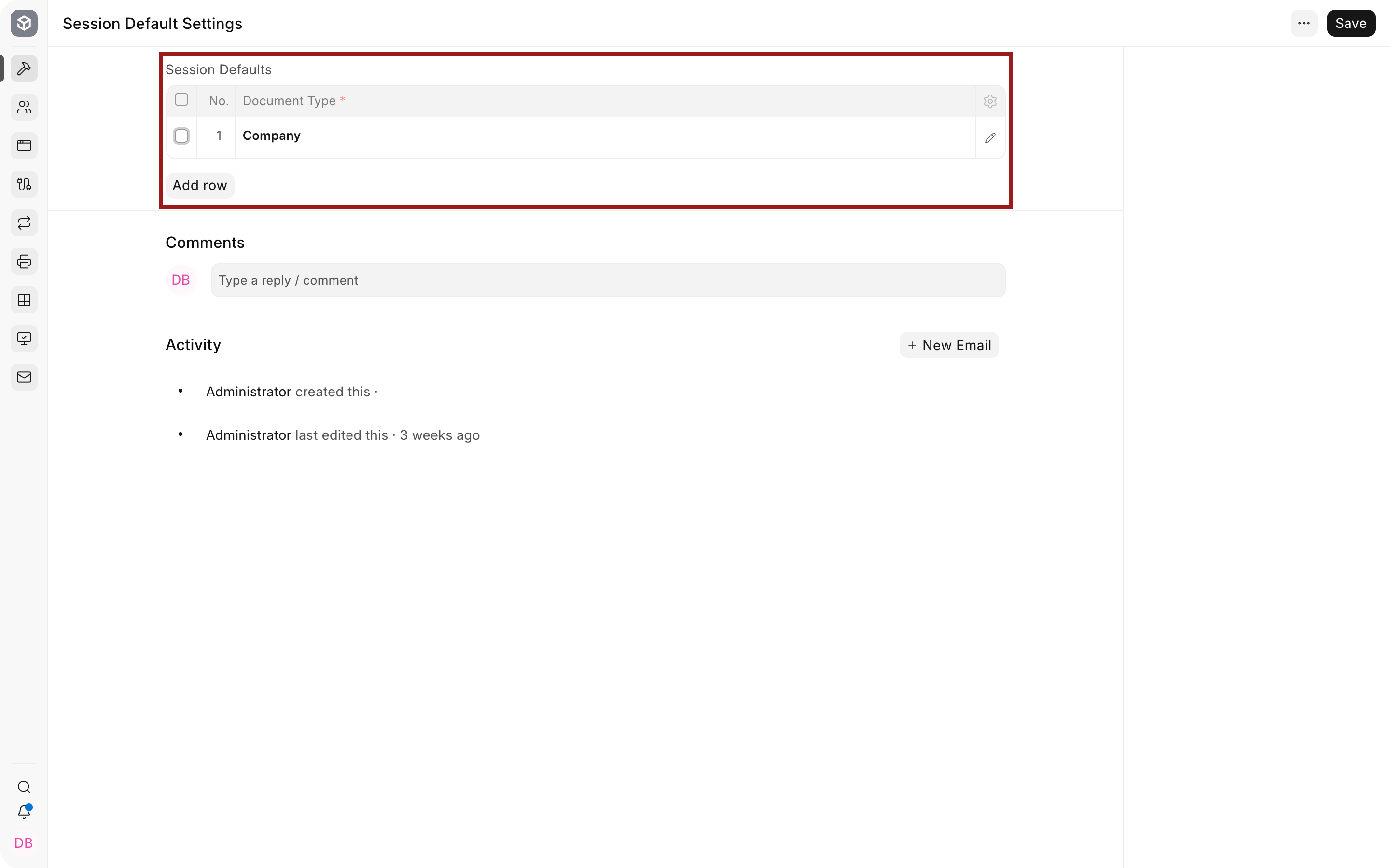 Company configured as an available Bravo Hub ERP Session Default