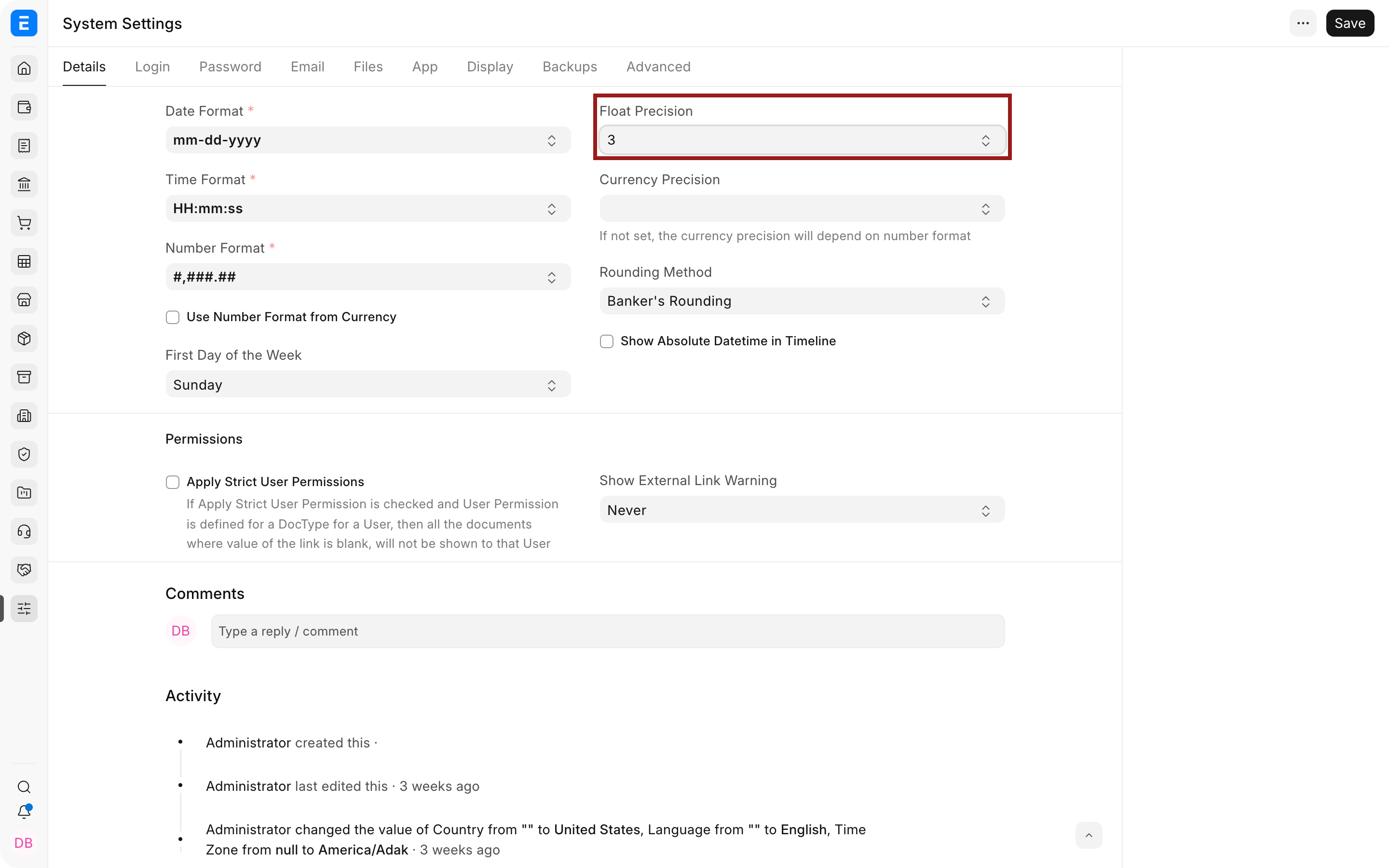 Float and Currency Precision in Bravo Hub ERP System Settings